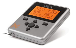 Neptune Systems Apex Display Module with mechanical buttons, backlit display, and alarm tones for aquarium monitoring