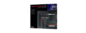 A multi-colored corded device - Red Sea's innovative slide-out Control Panel 60 for reef aquariums.