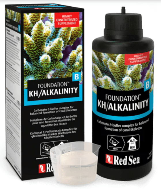Red Sea Reef Foundation B (alk) 500 mL bottle, essential for maintaining alkalinity in reef tanks.