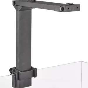 A black metal bracket with a clear glass surface. Perfect for tank-mounted lights on aquariums 18.25" to 27.5" wide. Easy assembly and removal.