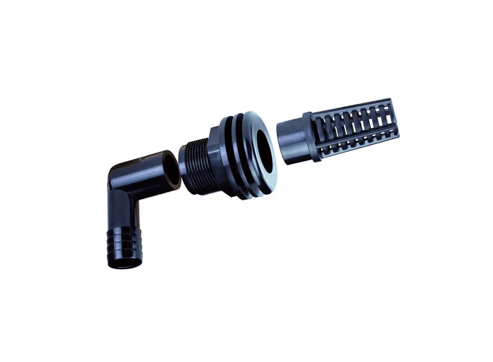 1" Slip Bulkhead Assembly Kit by LIFEGARD® AQUATICS - Includes PVC bulkhead fitting, gasket, and accessories for secure hose connections to tanks.