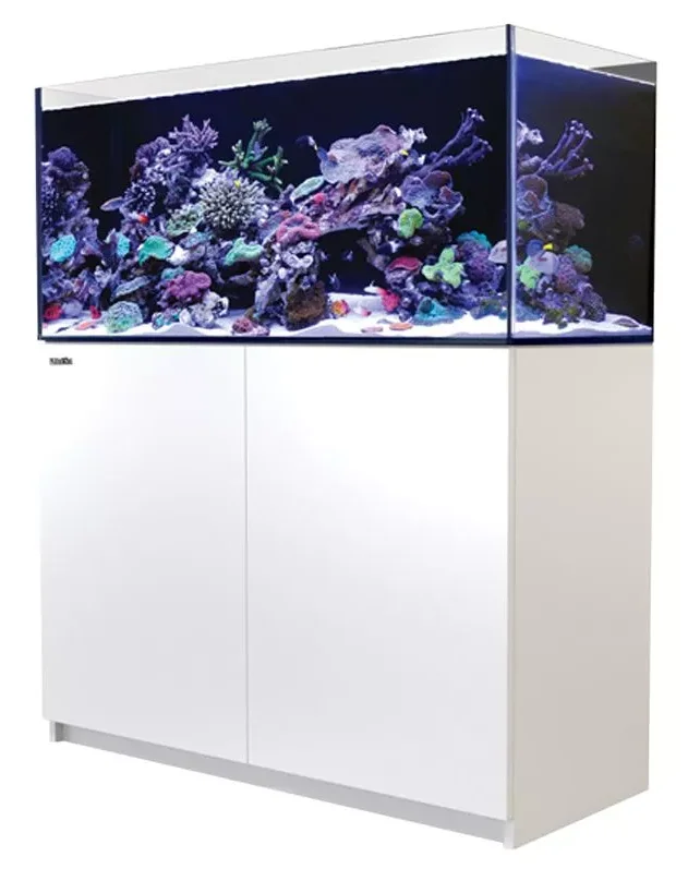 Red Sea Reefer 350 G2+ System in White, 72-gallon aquarium with advanced ReefATO+ system and reinforced cabinet.