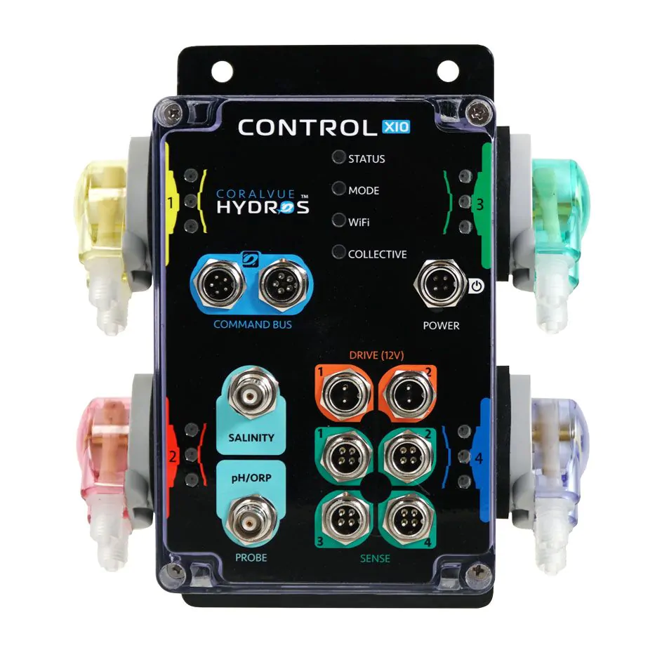HYDROS Control X10 offers easy monitoring and automation for auqariums, makine tank care stress-free and efficient.