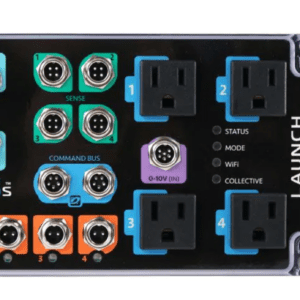 HYDROS Launch Controller displaying Wi-Fi connectivity, pH, and temperature sensors for aquarium monitoring.