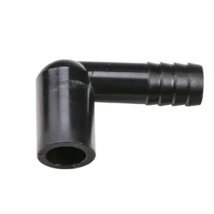 Elbow Barb Spigot 90 deg by Lifegard Aquatics for aquarium plumbing, durable PVC fitting for bulkhead connections, sump filtration, and return line setups.