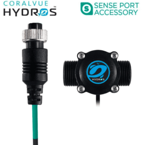 HYDROS 1" Flow Sensor for aquarium water flow monitoring, compatible with HYDROS app.