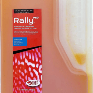 Rally PRO treatment for fish ailments in a display tank.