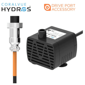 HYDROS DC Micro Pump for aquarium auto top-off systems, featuring 12V brushless design with 8-foot head pressure and seamless HYDROS integration.