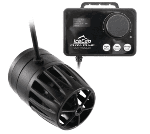 IceCap FP-100 Aquarium Flow Pump with magnetic mount, delivering up to 1585 GPH adjustable flow for freshwater and marine aquariums.