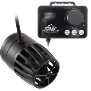 IceCap FP-100 Aquarium Flow Pump with magnetic mount, delivering up to 1585 GPH adjustable flow for freshwater and marine aquariums.