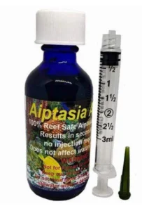 Aiptasia Away 1 oz bottle with applicator for safe and effective removal of pest anemones in reef aquariums.