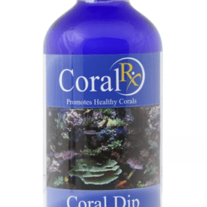Coral RX Coral Dip bottle with reef-safe formula for removing pests, bacteria, and parasites from SPS, LPS, and soft corals.