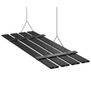 Aquarium light hanging kit for four Aquaillumination Blade LED fixtures with wire suspension, support clips, and mounting brackets.