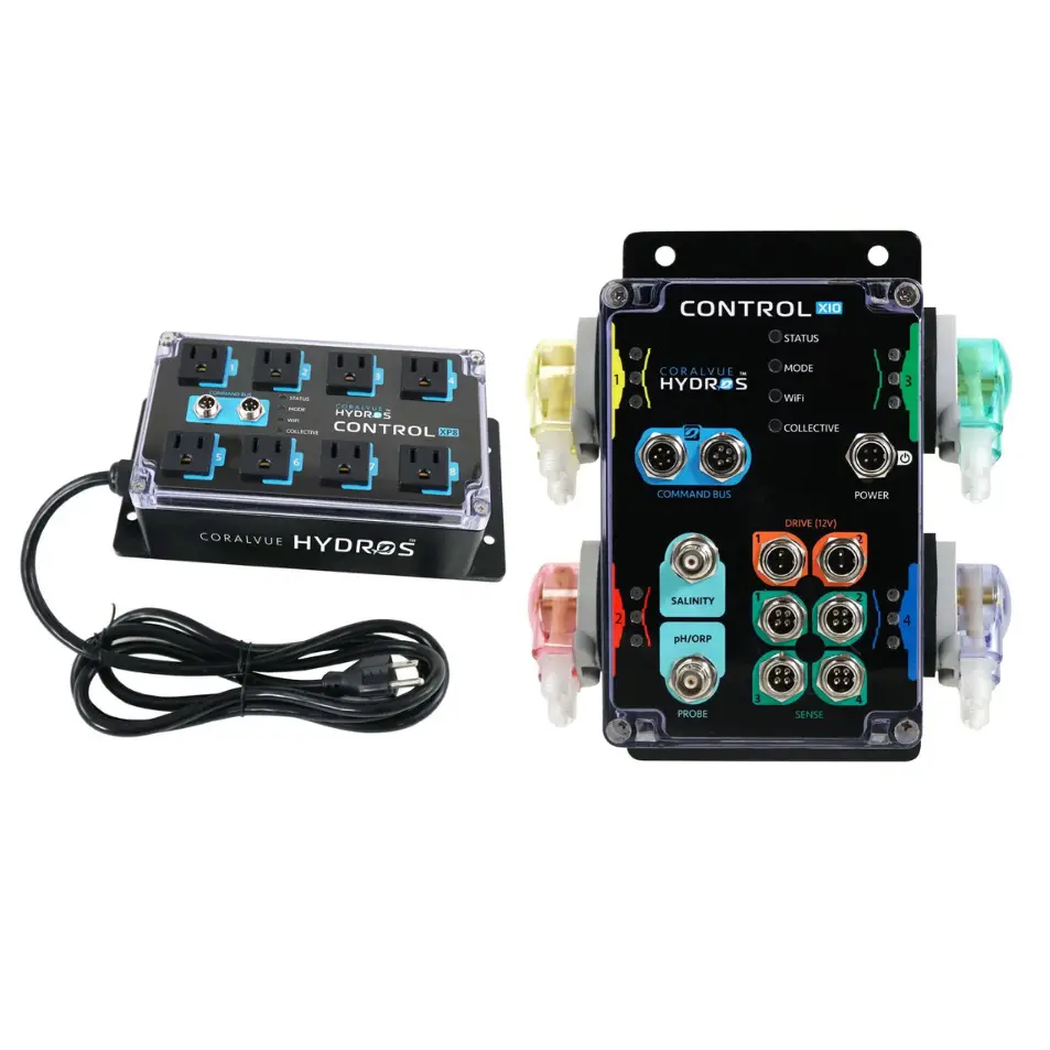 Hydros Control XP8 X10 Combo Pack smart aquarium controller with integrated dosing, 8 outlets, and a monitoring system.