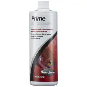 Seachem Prime Aquarium Water Conditioner 500ml bottle for tank water treatment.