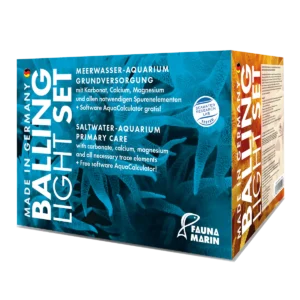 Fauna Marin Balling Light Set reef aquarium mineral dosing kit with calcium, magnesium, and KH supplements.