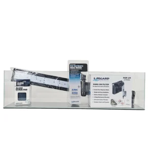 Lifegard Aquatics 11 Gallon Bookshelf Aquarium Kit rimless low iron glass with LED slim HOB filter heater