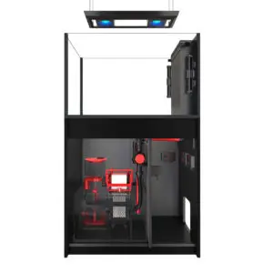 Red Sea REEFER MAX Peninsula 350 G3 Black reef aquarium system with ReefLED lighting and Marine-Spec cabinet
