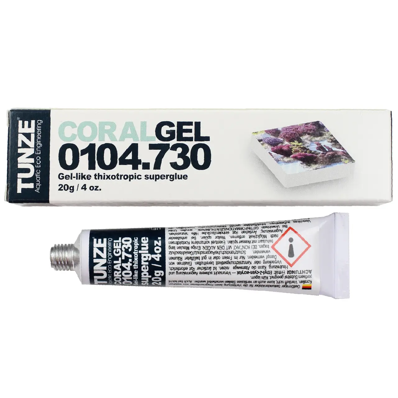 Tunze CoralGel 20g coral glue for reef aquascaping and coral frag mounting in saltwater aquariums