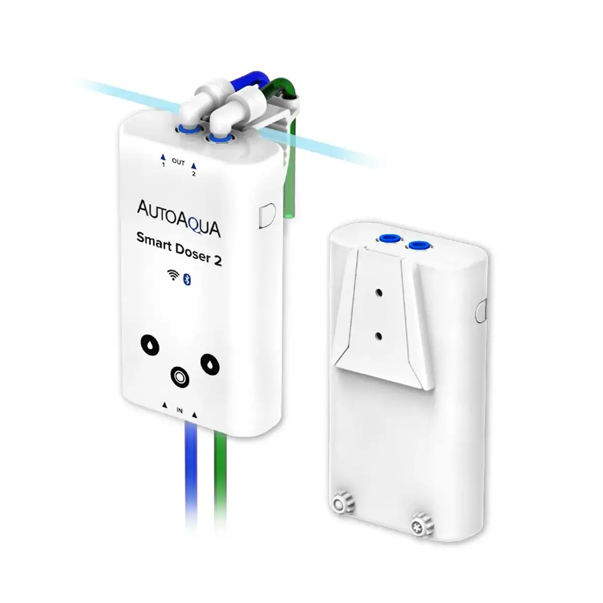 AutoAqua Smart Doser 2 dosing pump mounted on aquarium providing automated supplement dosing